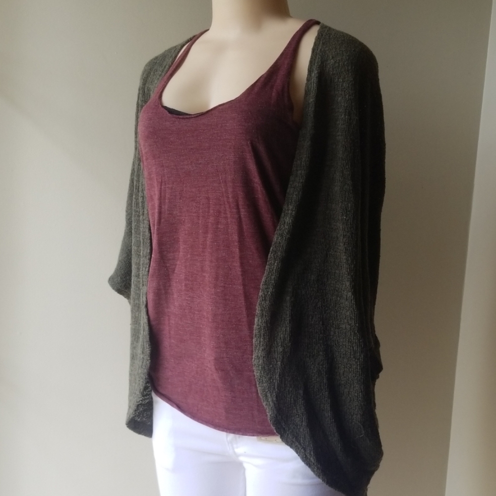 Mossimo Sage Green Half Sleeve Knitted Sweater